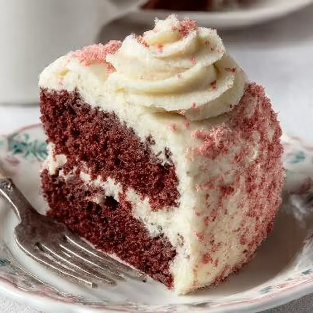 A delicious plate of Red Velvet Couple’s Mug Cake