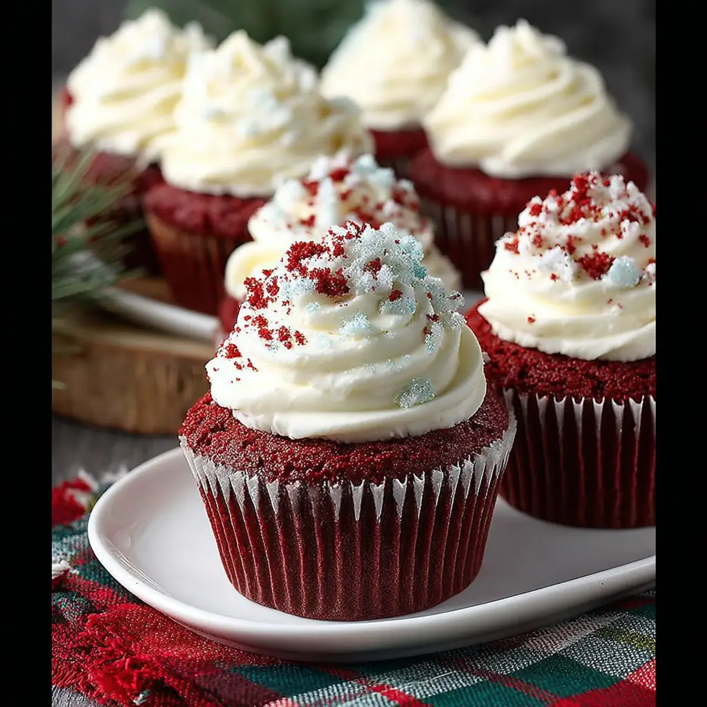 A delicious plate of Red Velvet Cupcakes