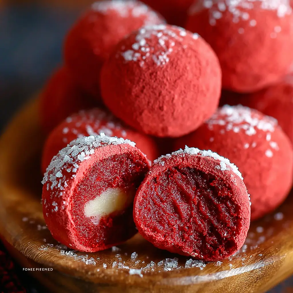 A delicious plate of Red Velvet Truffles