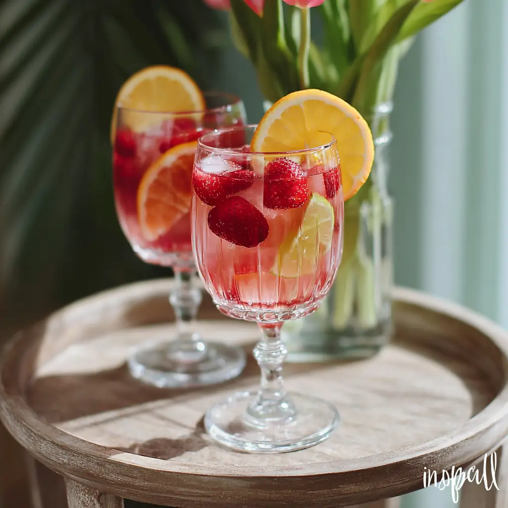 A delicious plate of Rosé Sangria