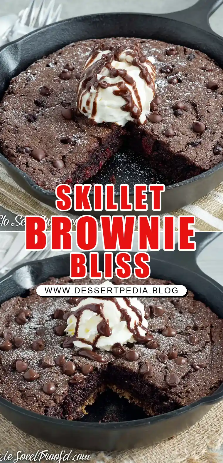 Pinterest pin (Design 1) for ChocolateSkillet Brownie