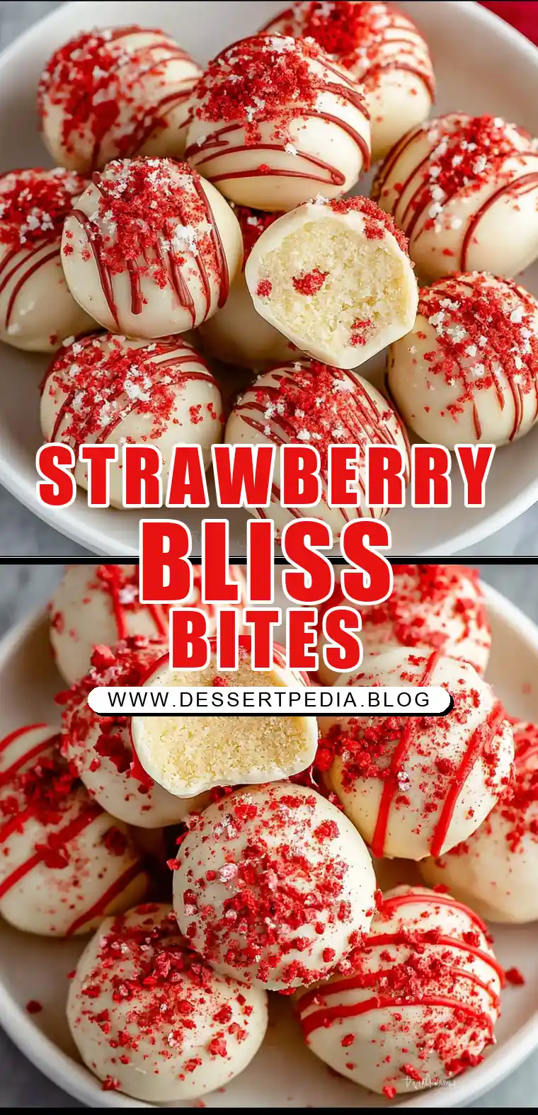 Pinterest pin (Design 1) for Strawberry Truffles