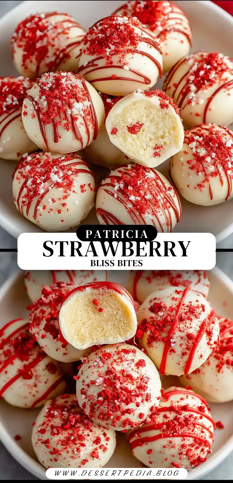 Pinterest pin (Design 3) for Strawberry Truffles