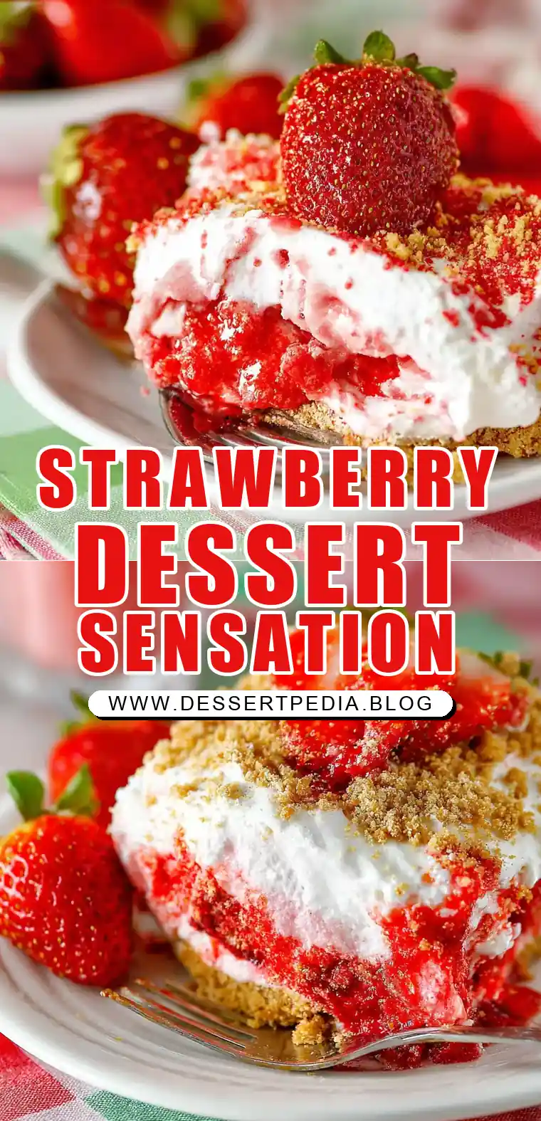 Pinterest pin (Design 1) for Strawberry Delight
