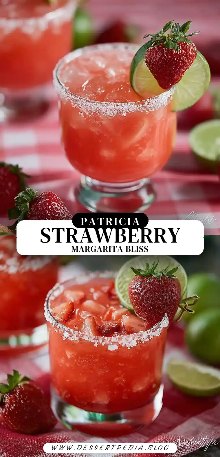 Pinterest pin (Design 3) for Strawberry Margarita Mix