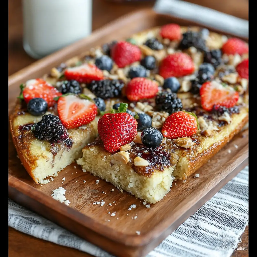 A delicious plate of Sheet Pan Pancakes