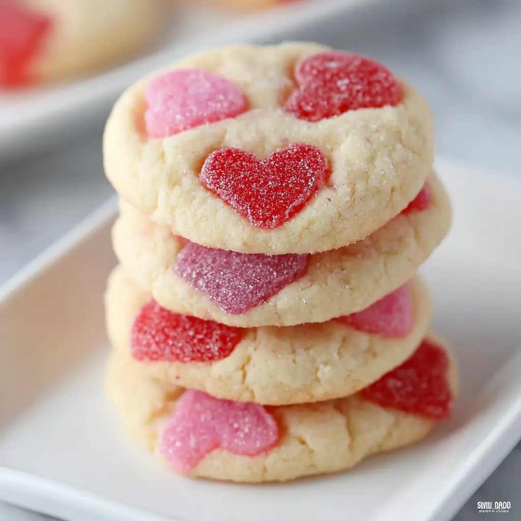 A delicious plate of Sour Patch Kids Valentine’s Day Cookies