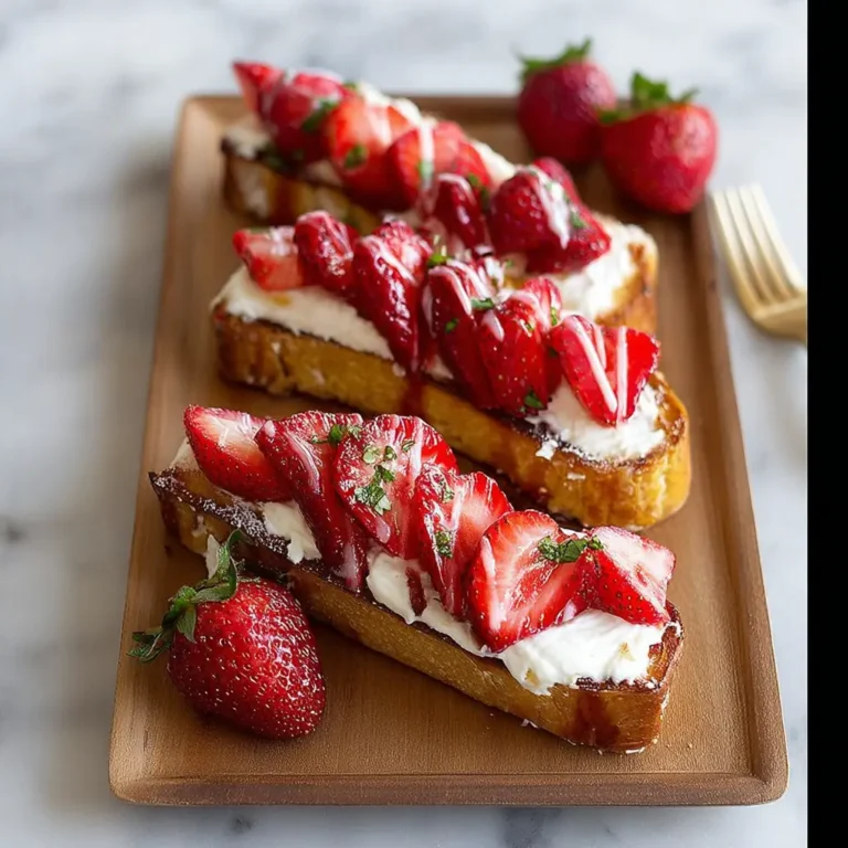 A delicious plate of Strawberry Cheesecake Toast