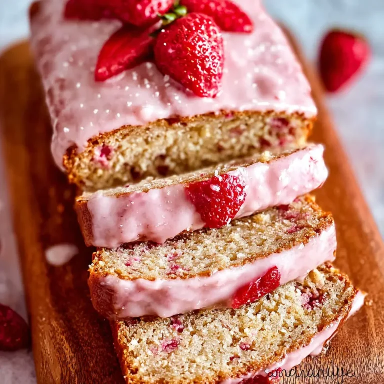 A delicious plate of Strawberry Loaf Cake