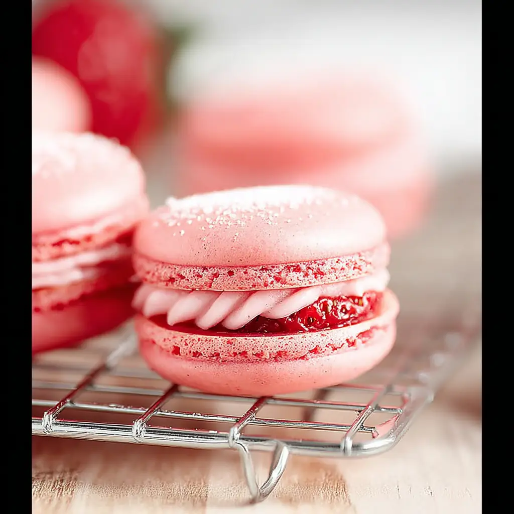 A delicious plate of Strawberry Macaron Recipe