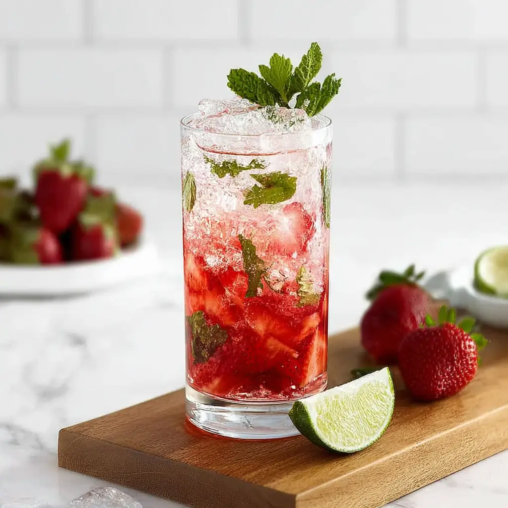A delicious plate of Strawberry Mojito