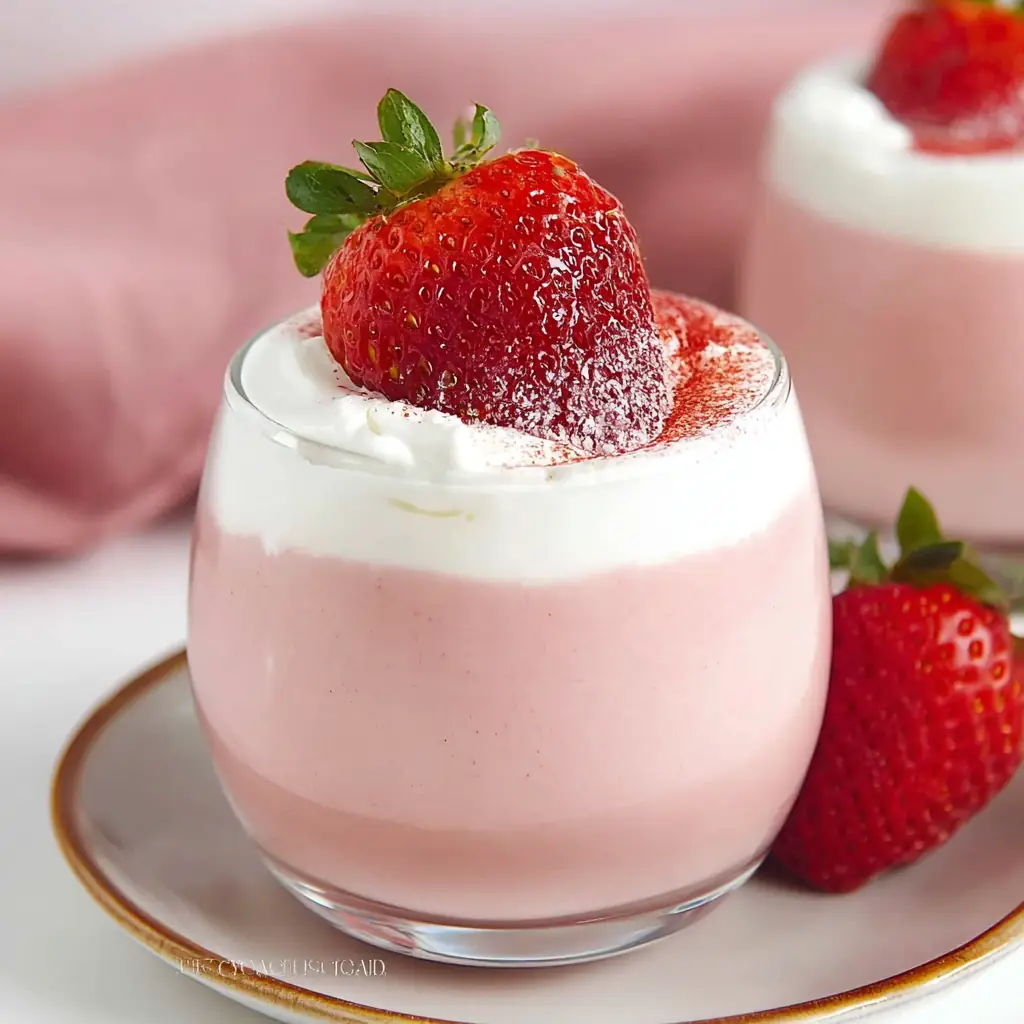 A delicious plate of Strawberry Mousse