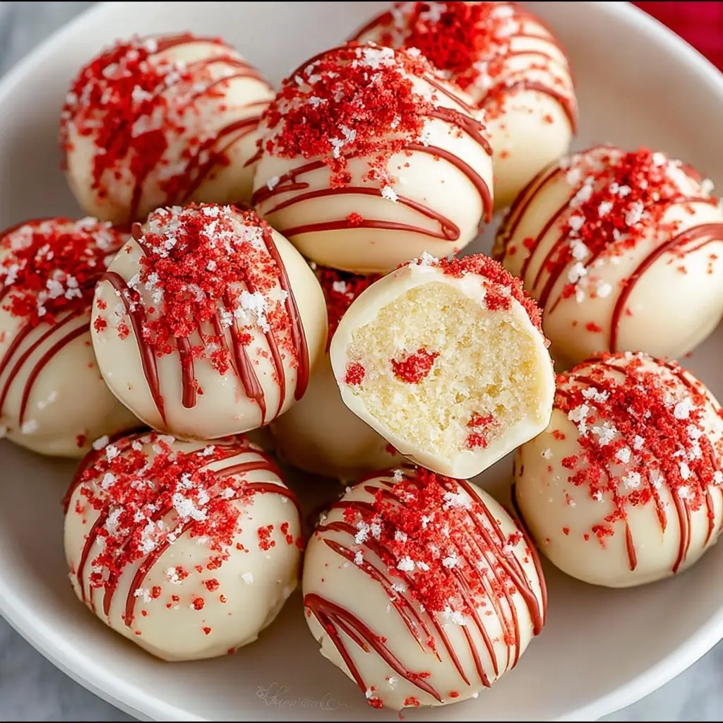 A delicious plate of Strawberry Truffles