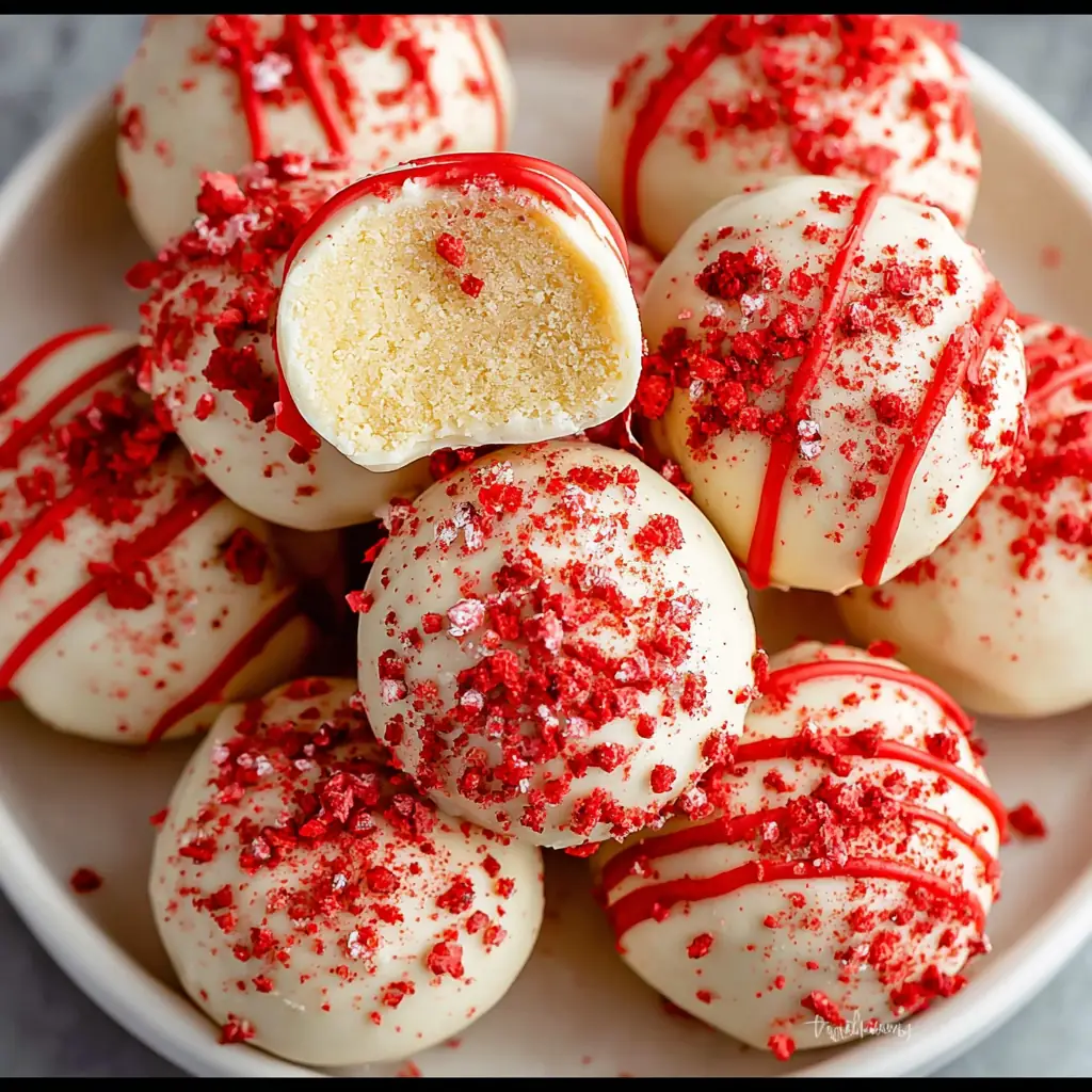 A delicious plate of Strawberry Truffles