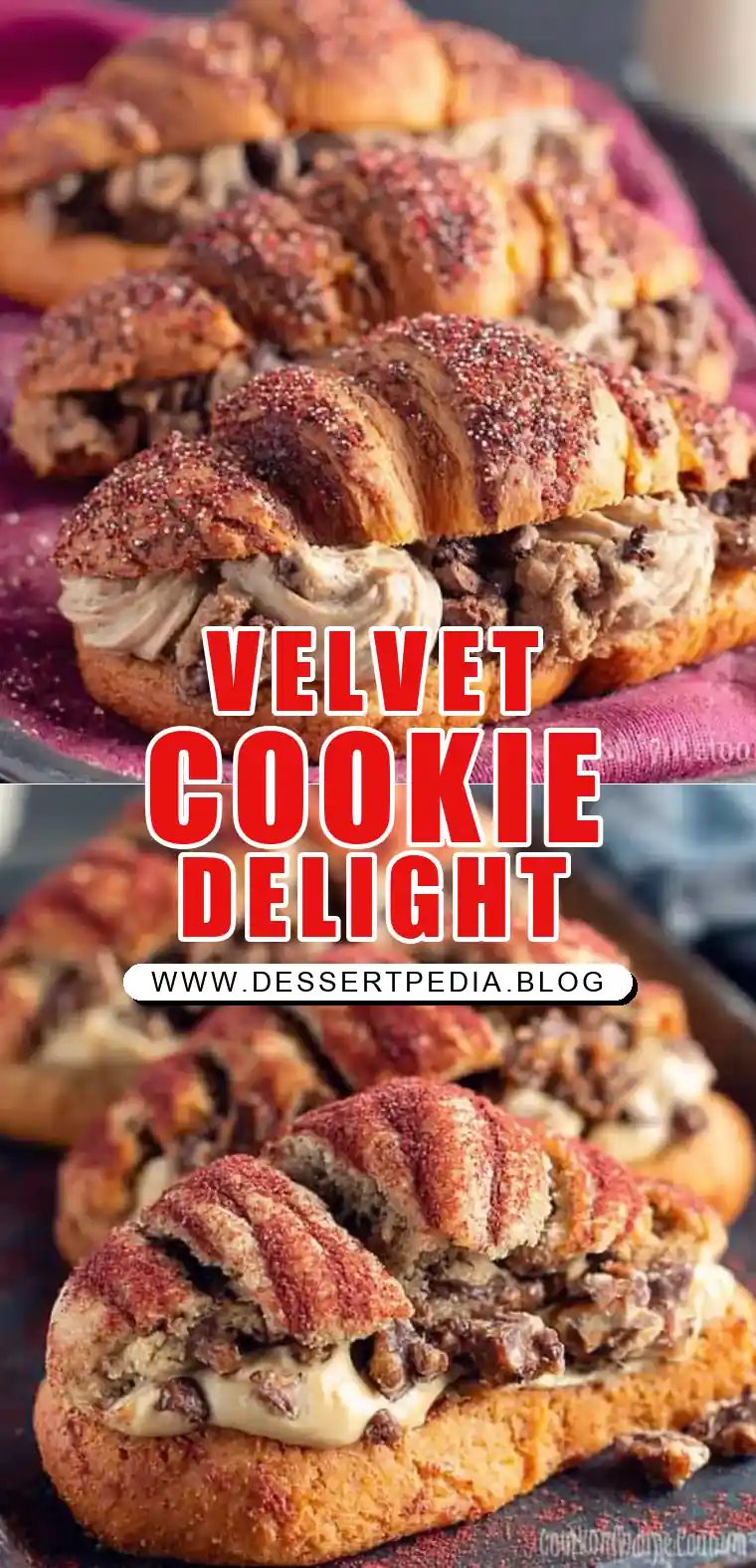 Pinterest pin (Design 1) for Red Velvet Cake Mix Cookies
