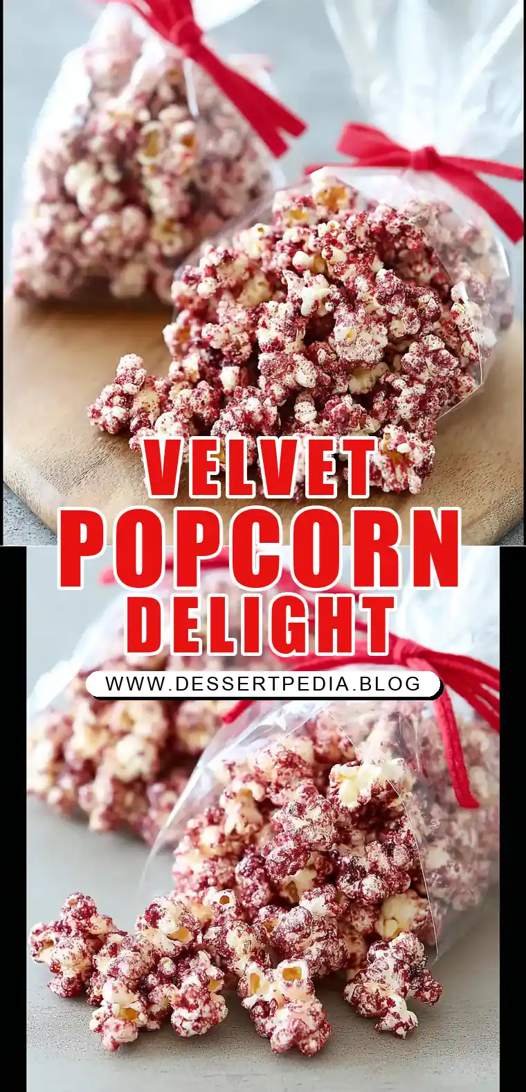 Pinterest pin (Design 1) for Red Velvet Popcorn