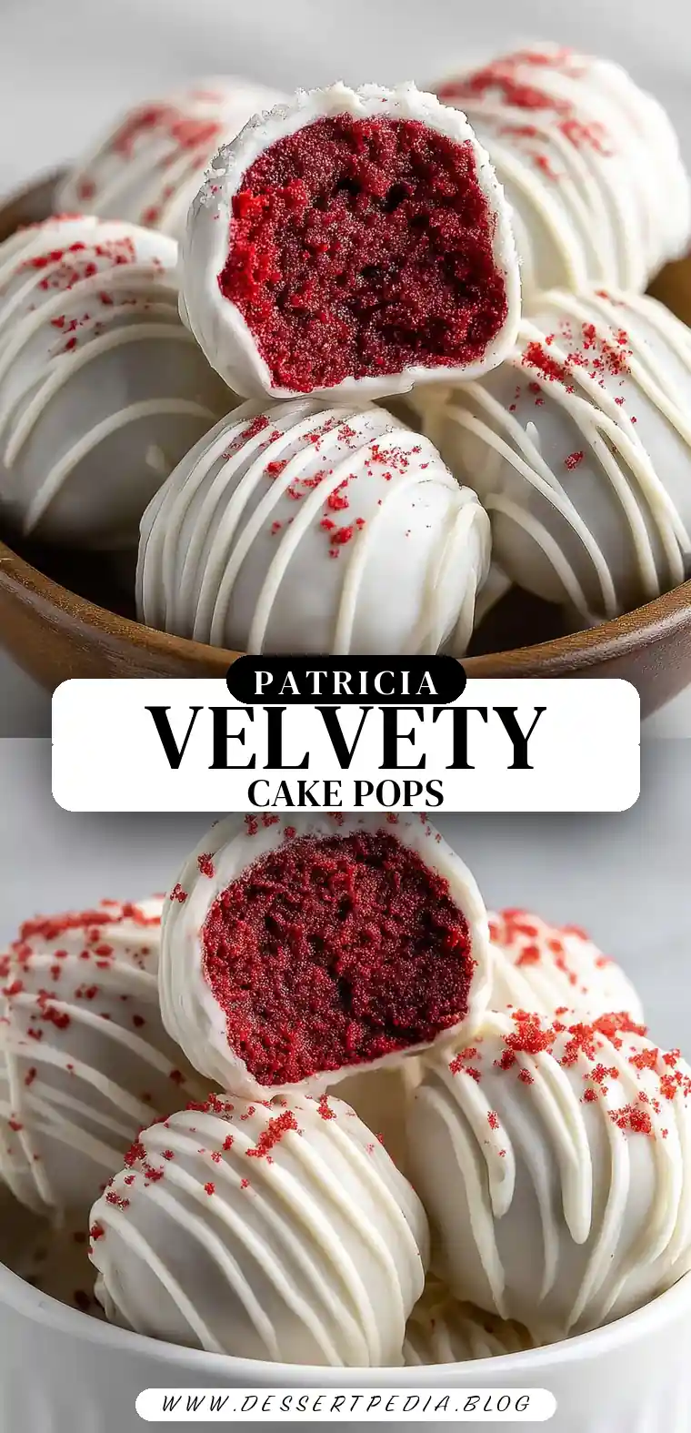Pinterest pin (Design 3) for Red Velvet Cake Pops