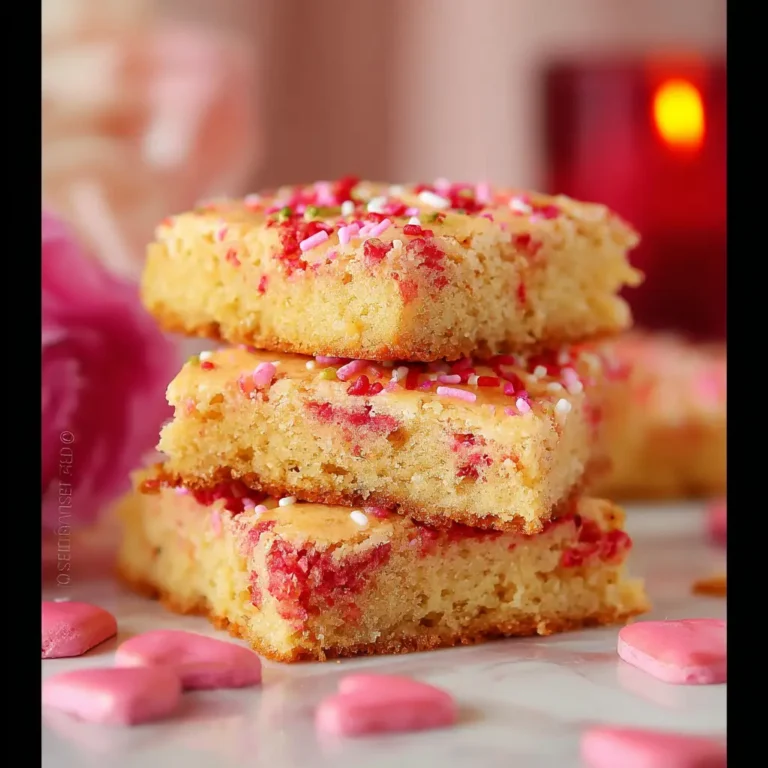 A delicious plate of Valentine Cake Mix Bars