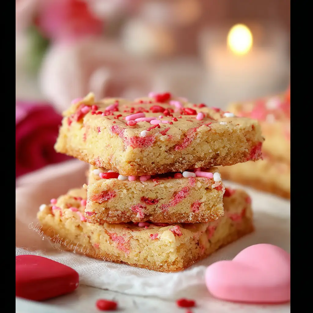 A delicious plate of Valentine Cake Mix Bars
