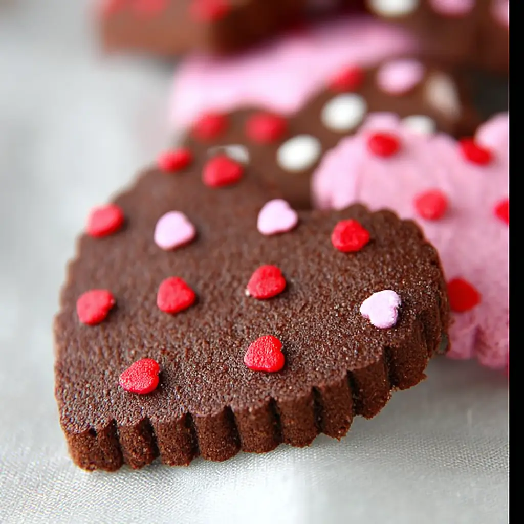 A delicious plate of Valentine Chocolate Sugar Cookies
