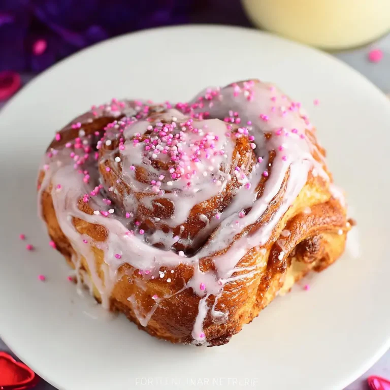 A delicious plate of Valentine Cinnamon Rolls