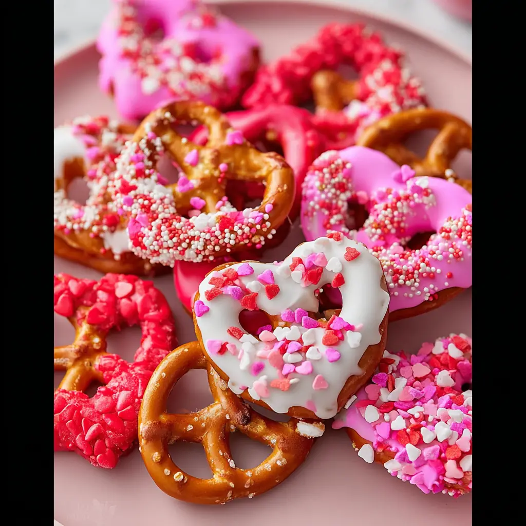 A delicious plate of Valentine Pretzels