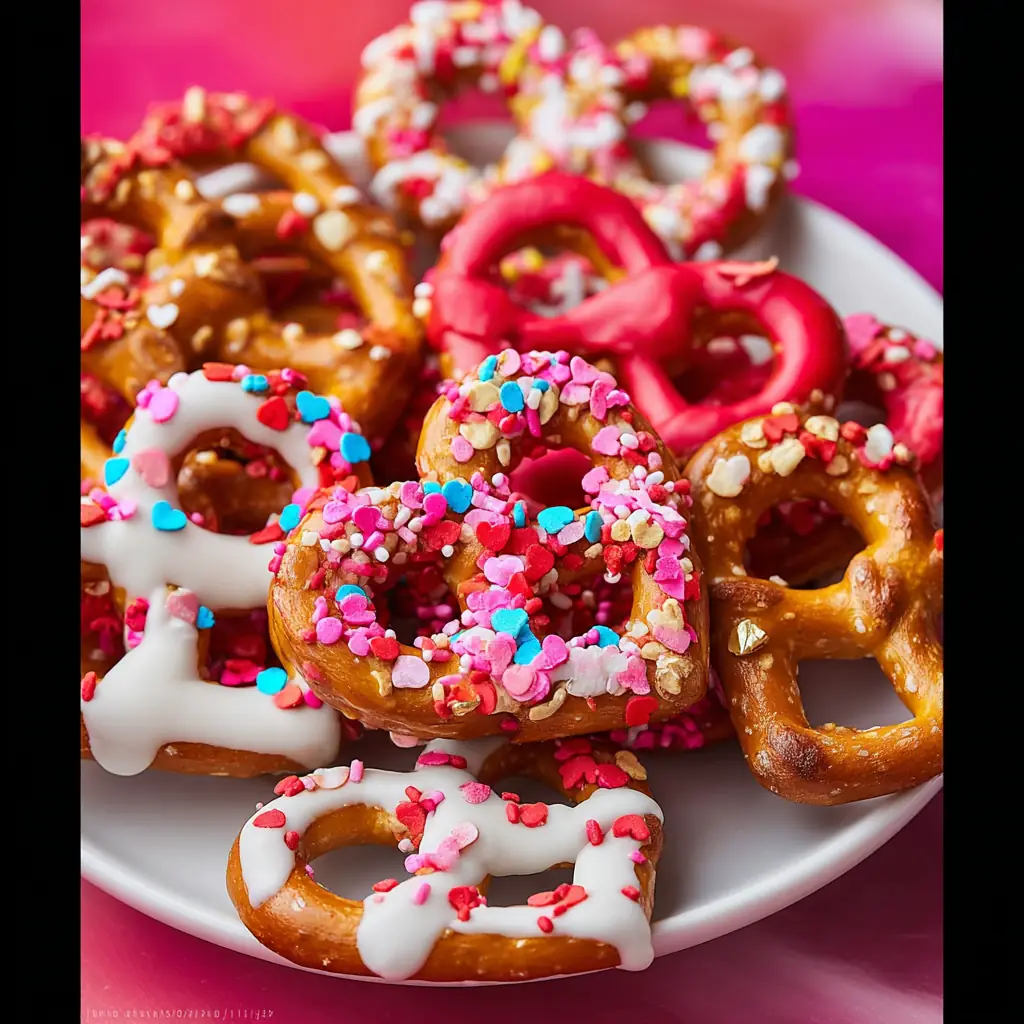 A delicious plate of Valentine Pretzels