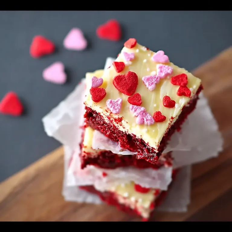 A delicious plate of Valentine Red Velvet Brownies