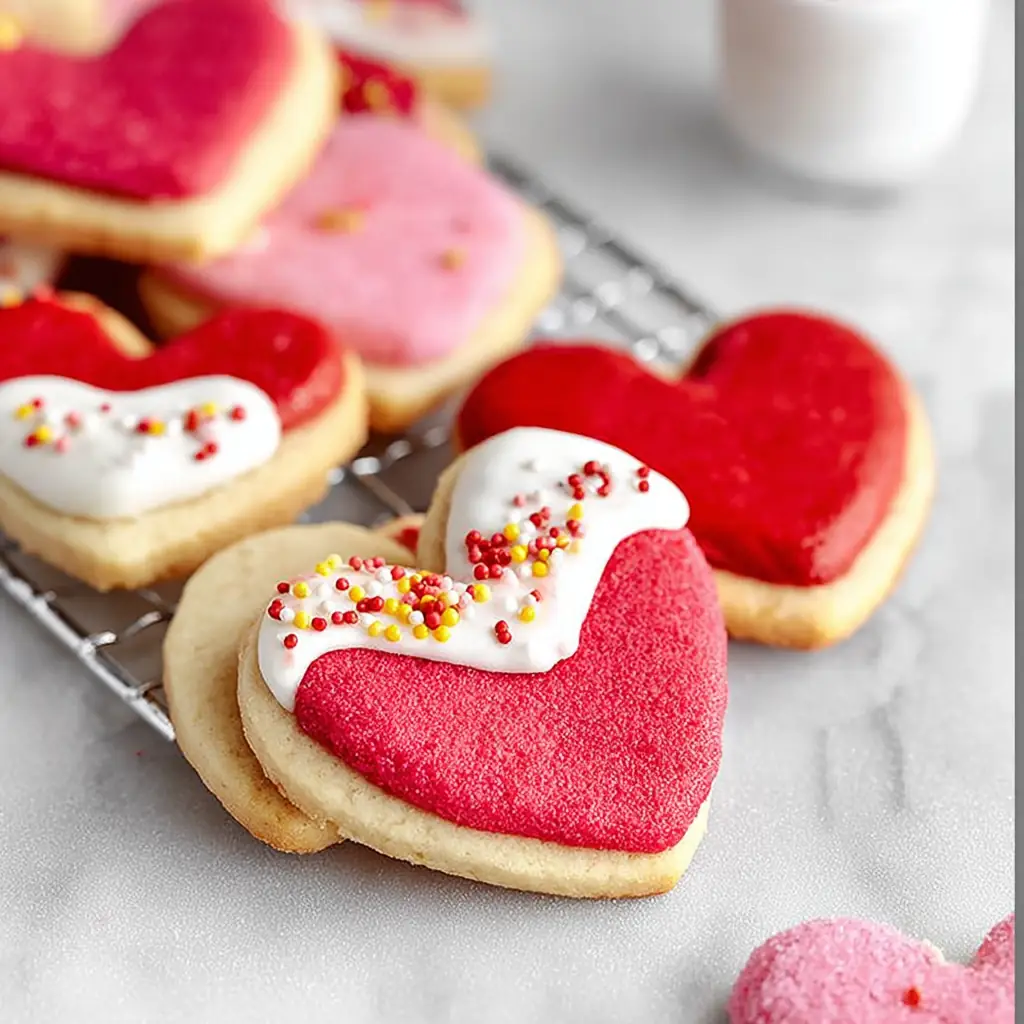 A delicious plate of Valentine Shortbread Cookies